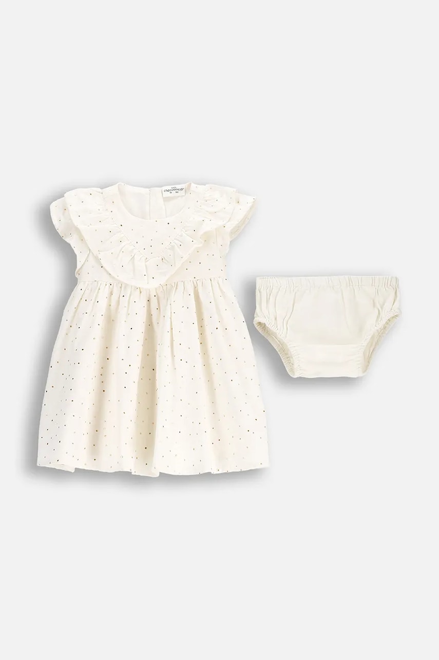 Coccodrillo rochie culoarea bej, mini, evazati, ELEGANT BABY GIRL