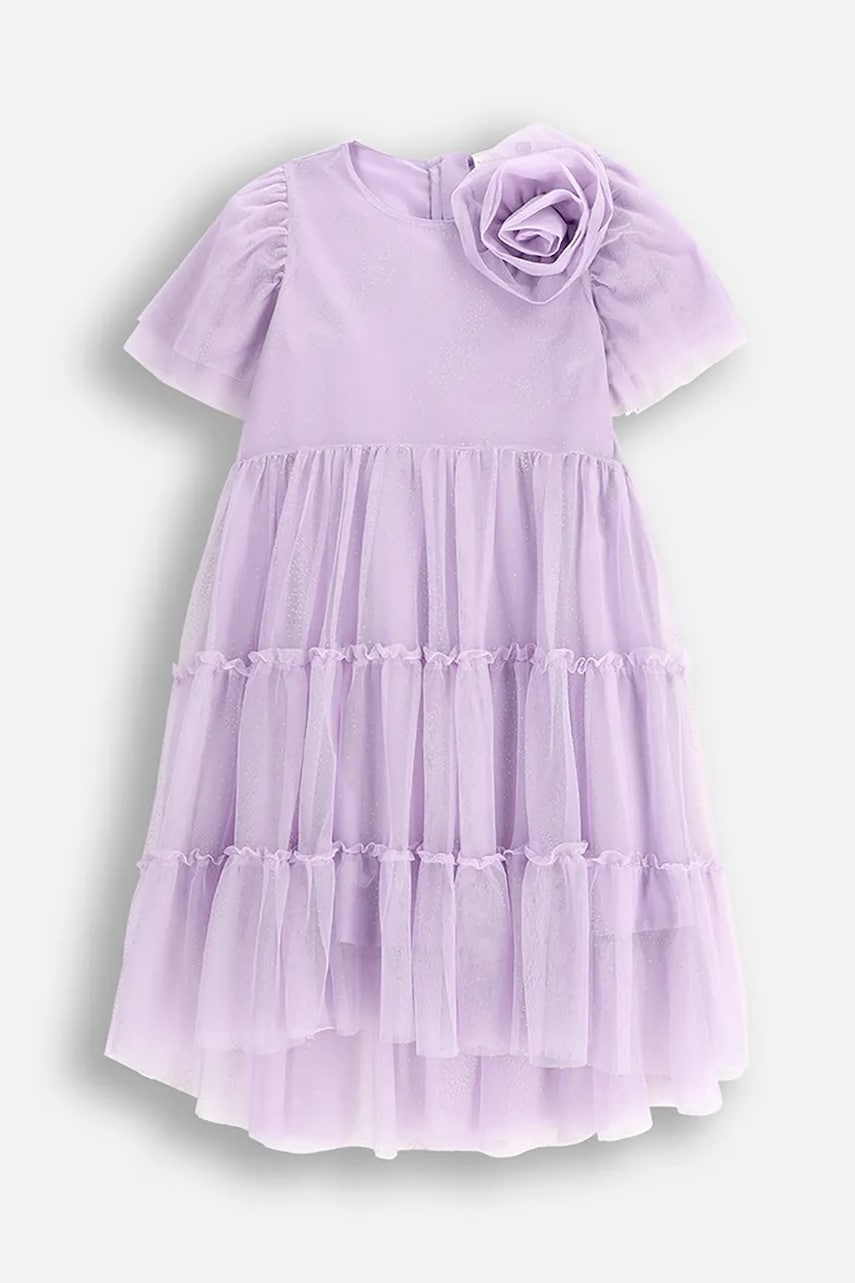 Coccodrillo rochie culoarea violet, midi, evazati, ELEGANT JUNIOR GIRL Coccodrillo rochie culoarea violet, midi, evazati, ELEGANT JUNIOR GIRL