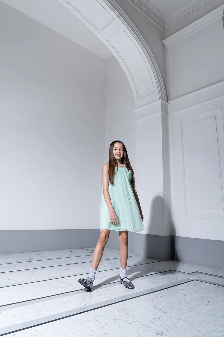 Levně Šaty Coccodrillo tyrkysová barva, mini, ELEGANT JUNIOR GIRL