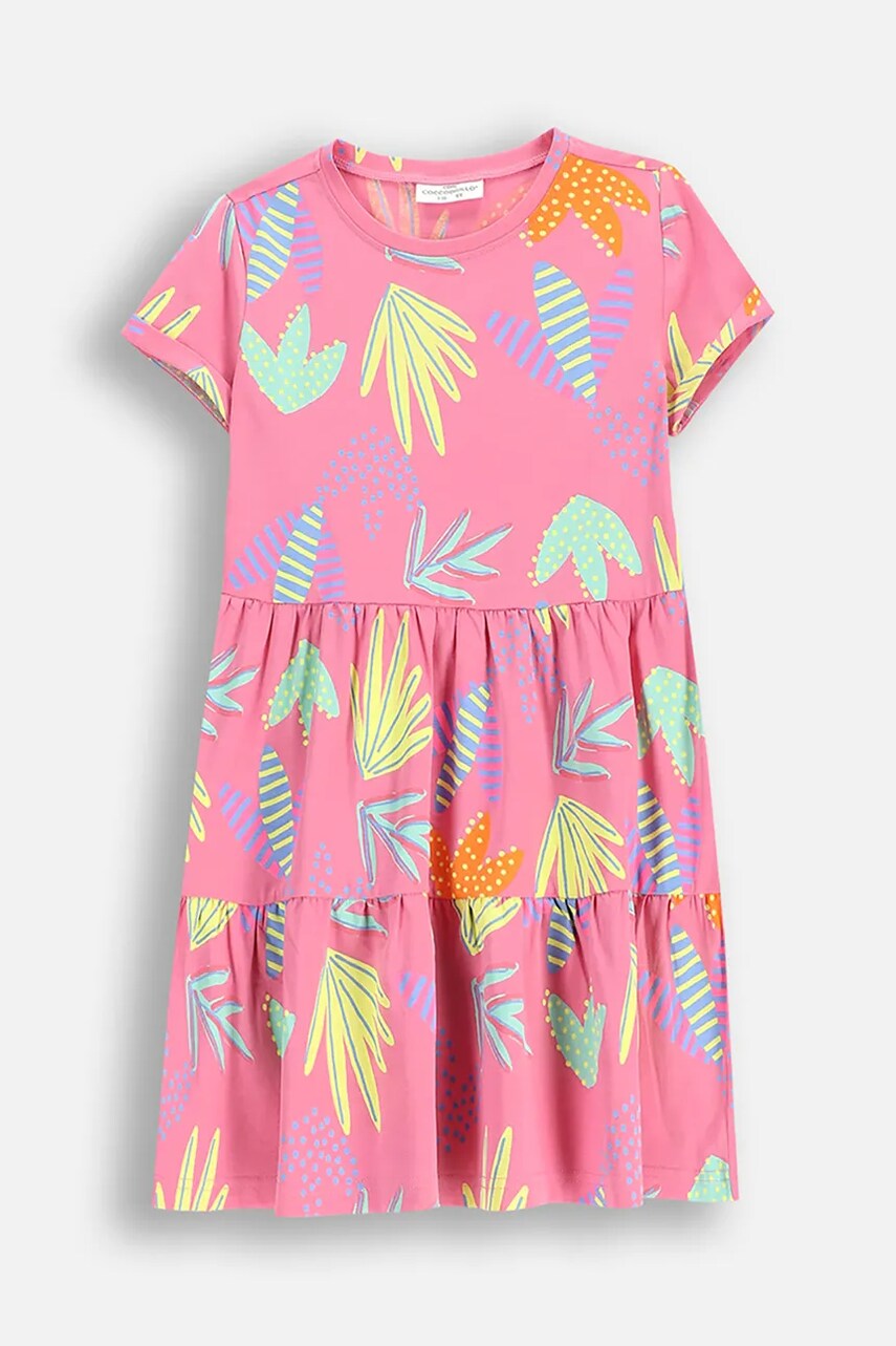 Coccodrillo rochie culoarea roz, mini, dreaptă, EVERYDAY GIRL