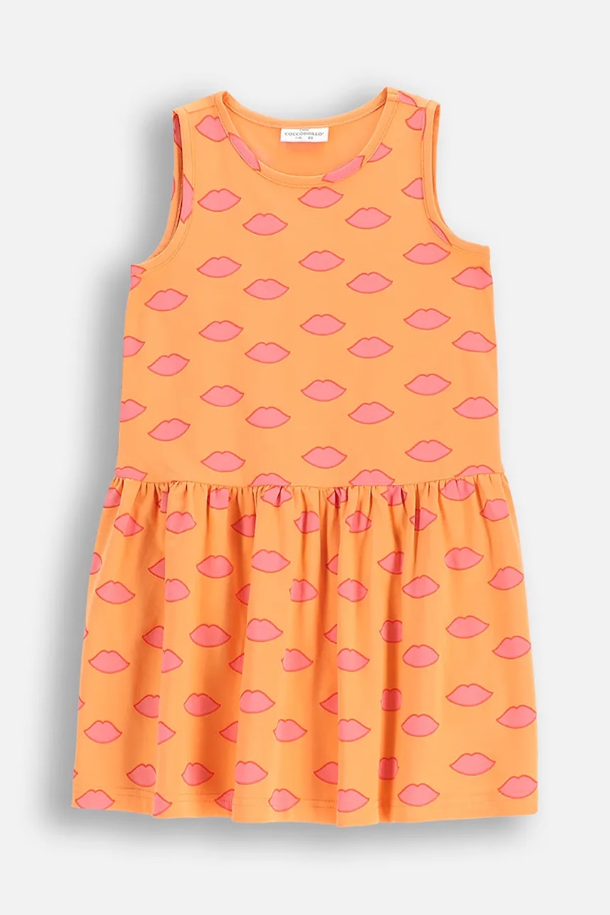 Dívčí šaty Coccodrillo oranžová barva, mini, EVERYDAY GIRL