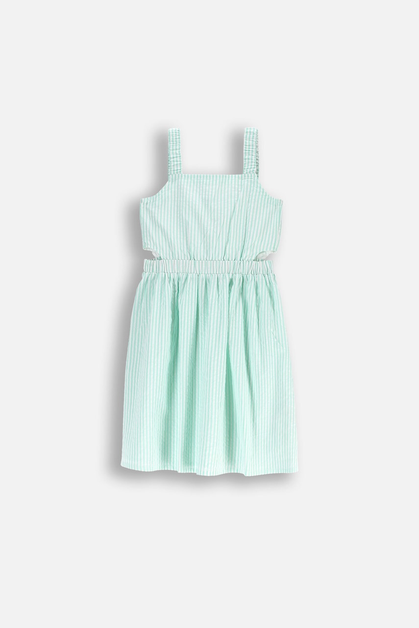 Coccodrillo rochie din bumbac culoarea verde, midi, drept, HOLIDAY SPLASH GIRL JUNIOR