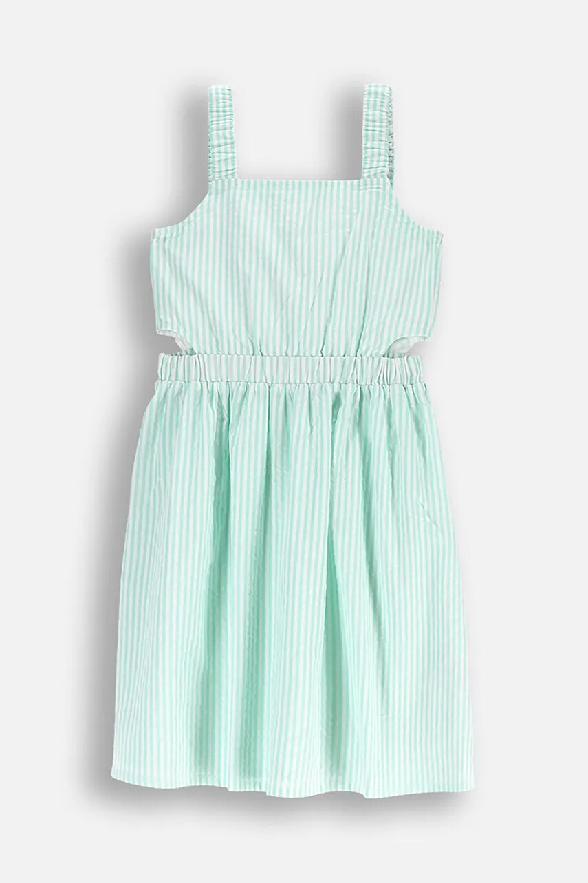 Coccodrillo rochie din bumbac culoarea verde, midi, drept, HOLIDAY SPLASH GIRL JUNIOR
