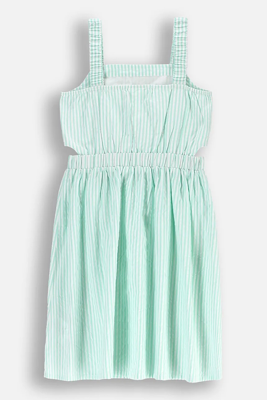 Бавовняна сукня Coccodrillo колір зелений midi пряма HOLIDAY SPLASH GIRL JUNIOR