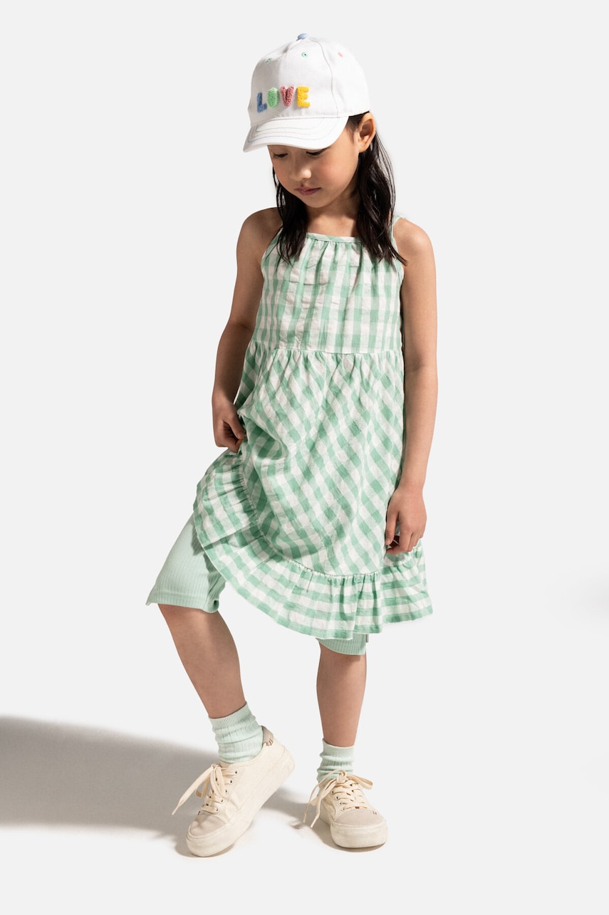 Coccodrillo rochie din bumbac culoarea verde, maxi, drept, HOLIDAY SPLASH GIRL KIDS