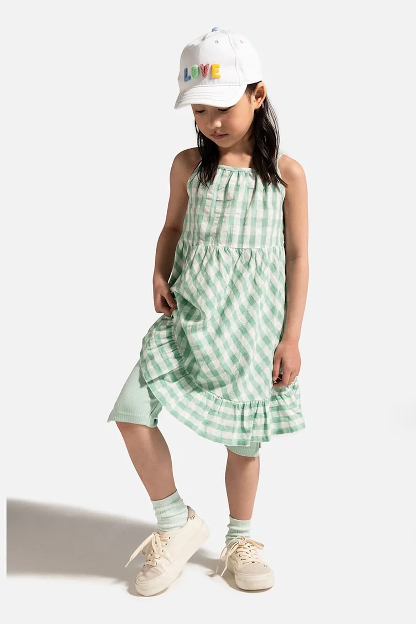 Coccodrillo rochie din bumbac culoarea verde, maxi, drept, HOLIDAY SPLASH GIRL KIDS