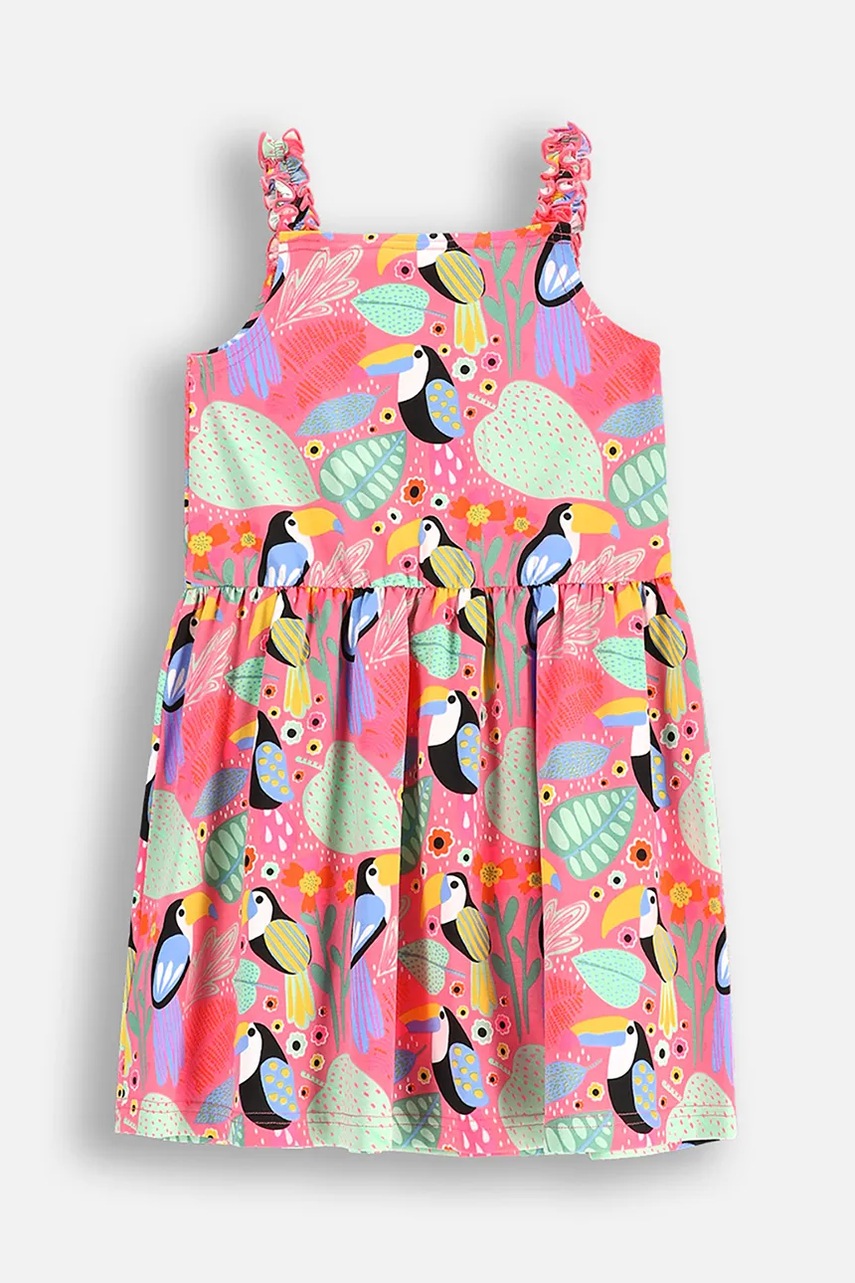 Платье Coccodrillo цвет розовый midi расклешённое TROPICAL STORY GIRL KIDS