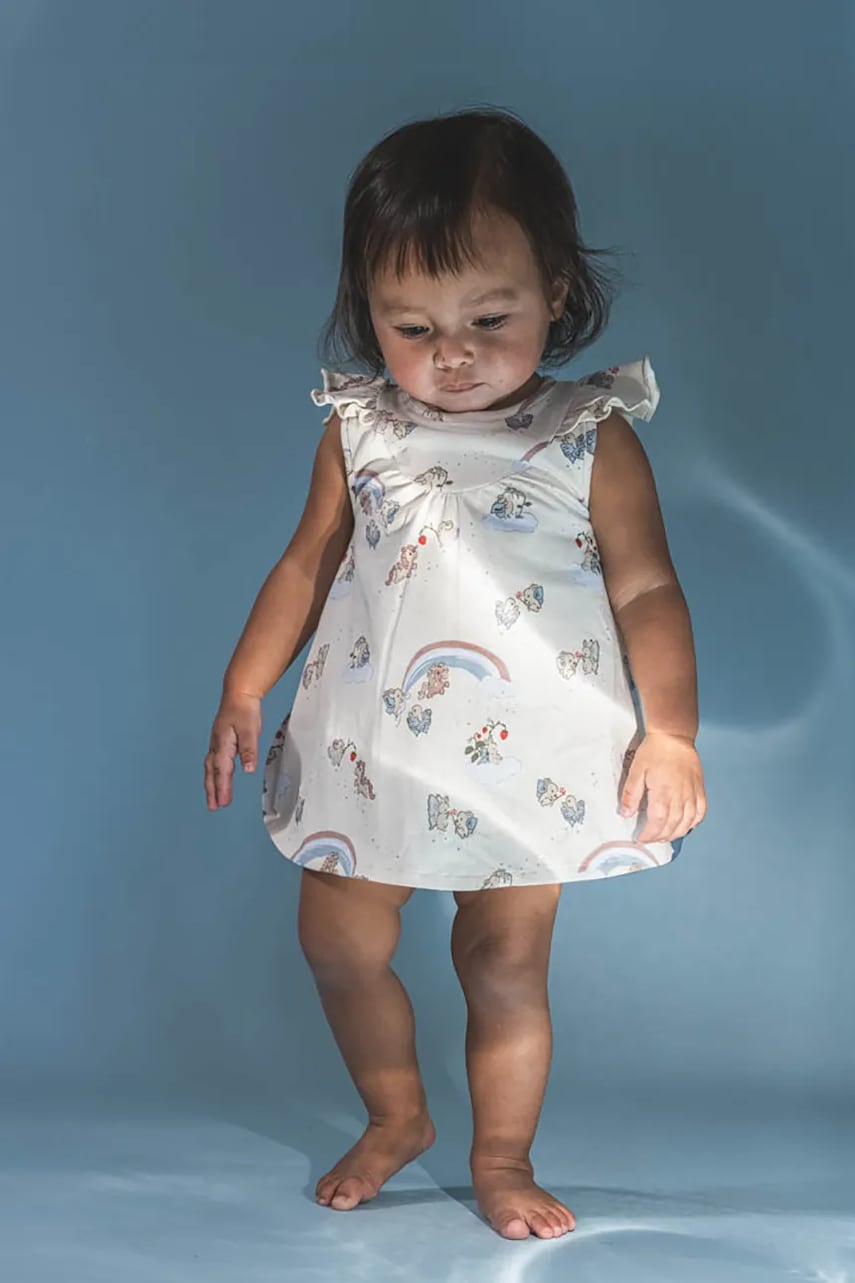 That's mine rochie bebe Paula culoarea bej, mini, evazati, 157818 That's mine rochie bebe Paula culoarea bej, mini, evazati, 157818