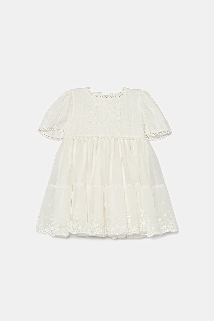 Jamiks rochie din bumbac pentru copii SHADE II culoarea alb, mini, evazată, JLH167