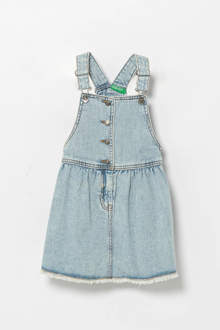 United Colors of Benetton rochie din denim pentru copii midi, evazată, 4UTPGT00K