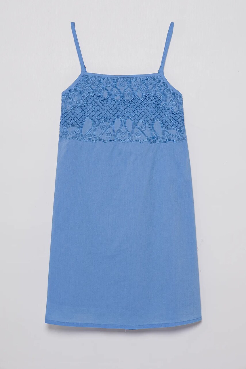 United Colors of Benetton rochie din bumbac pentru copii mini, evazată, 4Q2LCV03H