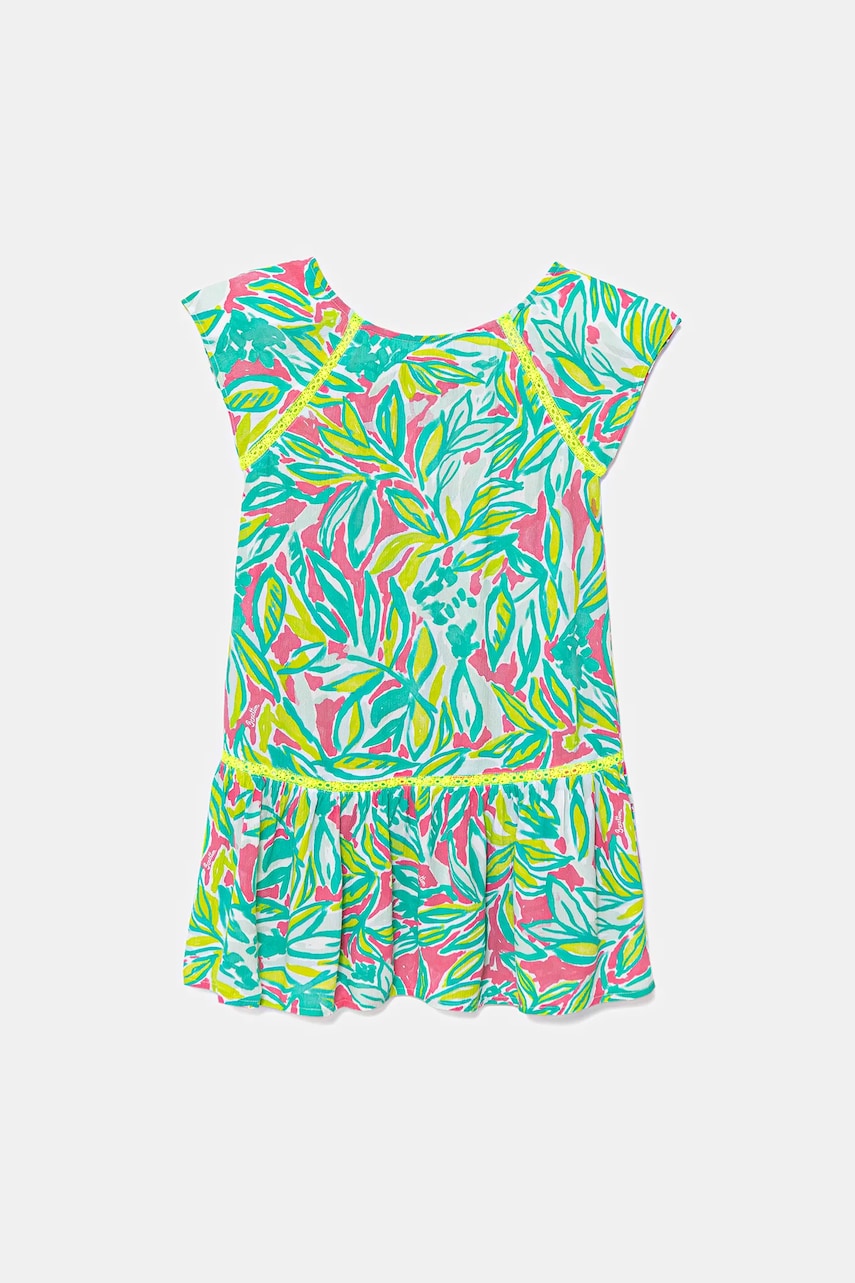 Levně Dívčí šaty United Colors of Benetton tyrkysová barva, mini, 4UIACV03G