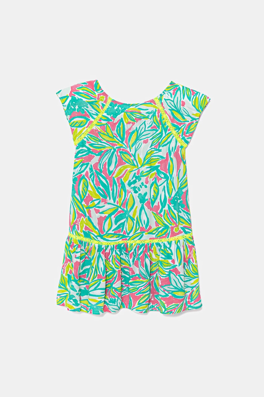 United Colors of Benetton rochie fete culoarea turcoaz, mini, evazați, 4UIACV03G