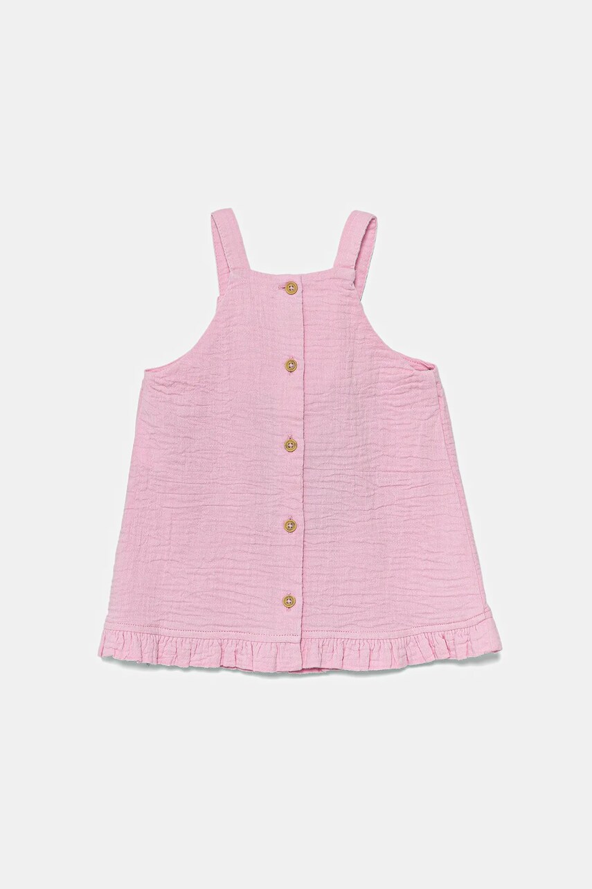 Levně Dětské bavlněné šaty United Colors of Benetton růžová barva, mini, 4PZQAV00Q