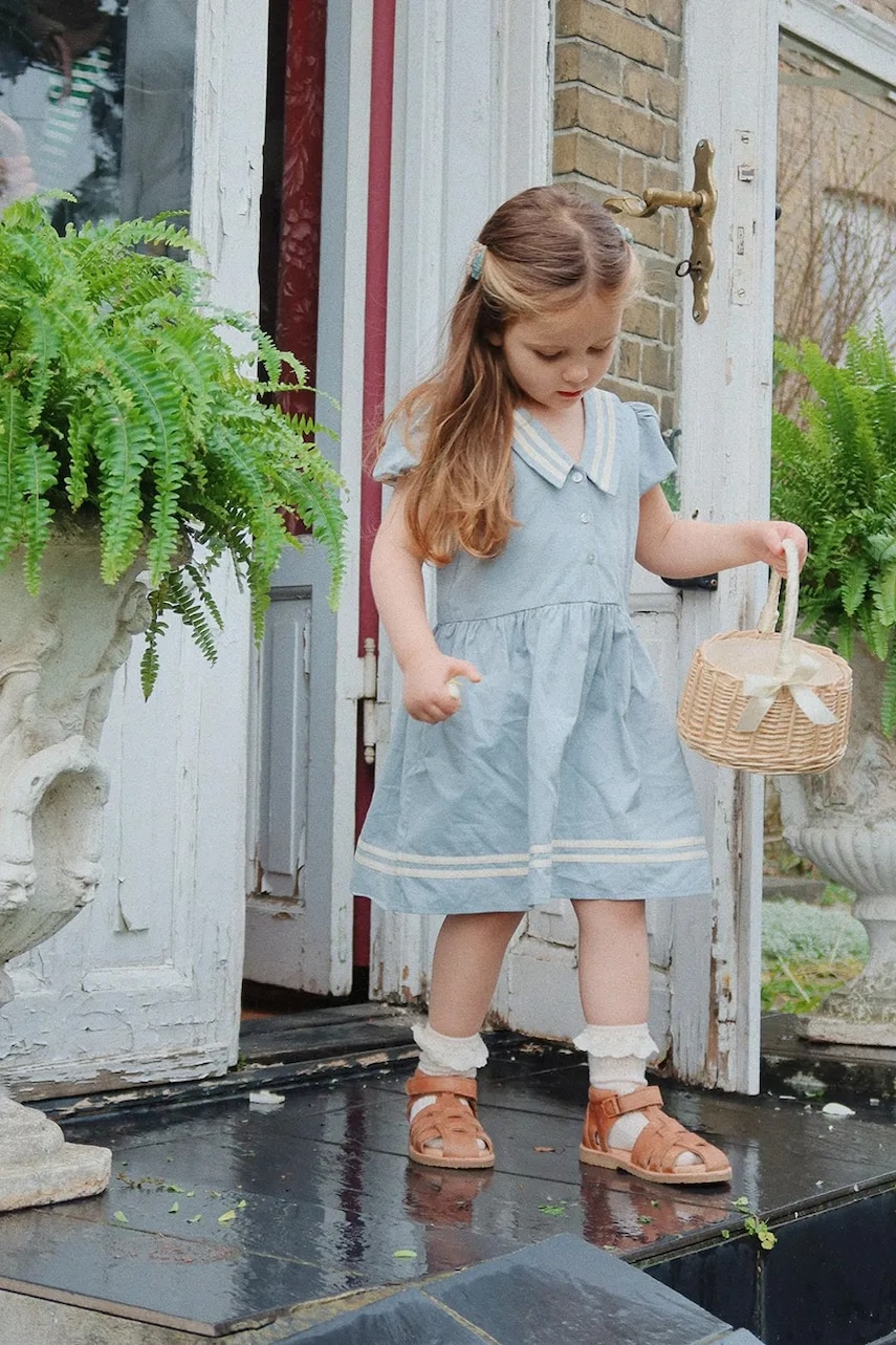 Konges Sløjd rochie din bumbac pentru copii CELEBRATION ALLIE SAILOR DRESS GOTS mini, evazati, KS103567 Konges Sløjd rochie din bumbac pentru copii CELEBRATION ALLIE SAILOR DRESS GOTS mini, evazati, KS103567