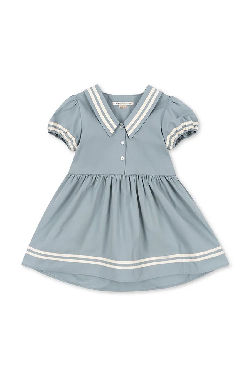 Хлопковое детское платье Konges Sløjd CELEBRATION ALLIE SAILOR DRESS GOTS mini расклешённое KS103567