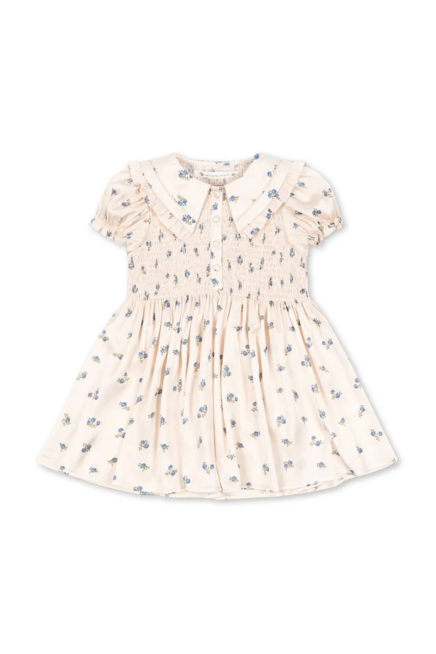 Детское платье Konges Sløjd CELEBRATION SHEENY SMOCK DRESS цвет бежевый mini расклешённое KS103568