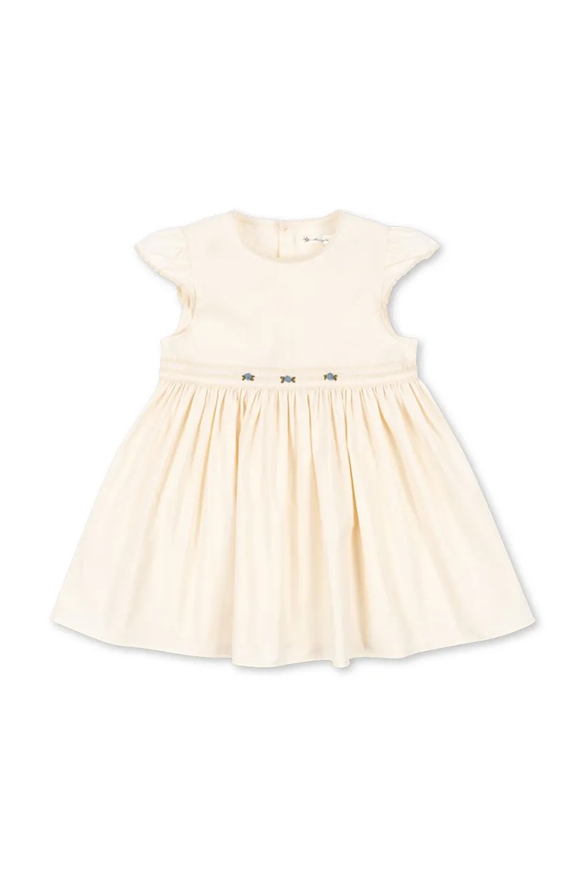 Хлопковое детское платье Konges Sløjd CELEBRATION AALIYAH DRESS GOTS цвет бежевый mini расклешённое KS103576 Хлопковое детское платье Konges Sløjd CELEBRATION AALIYAH DRESS GOTS цвет бежевый mini расклешённое KS103576