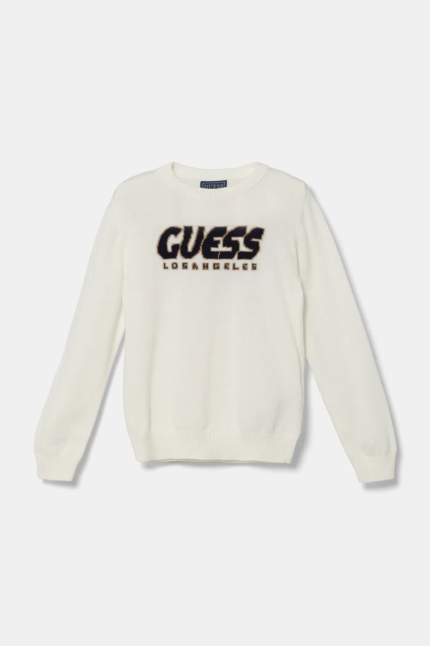 Levně Dětský svetr Guess bílá barva, lehký, N5RR01 Z2BB0