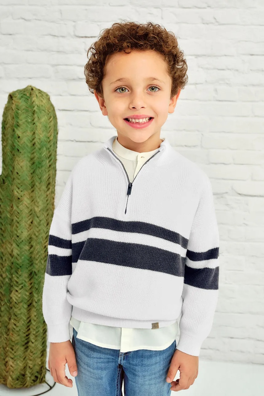 Mayoral pulover de bumbac pentru copii culoarea alb, 3368