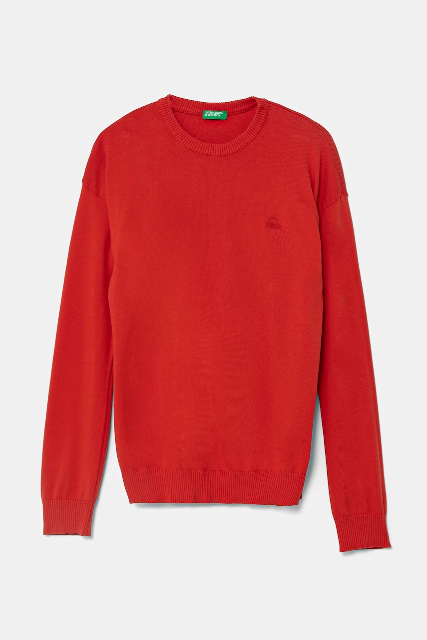 United Colors of Benetton pulover de bumbac pentru copii culoarea rosu, light, 1098C107W