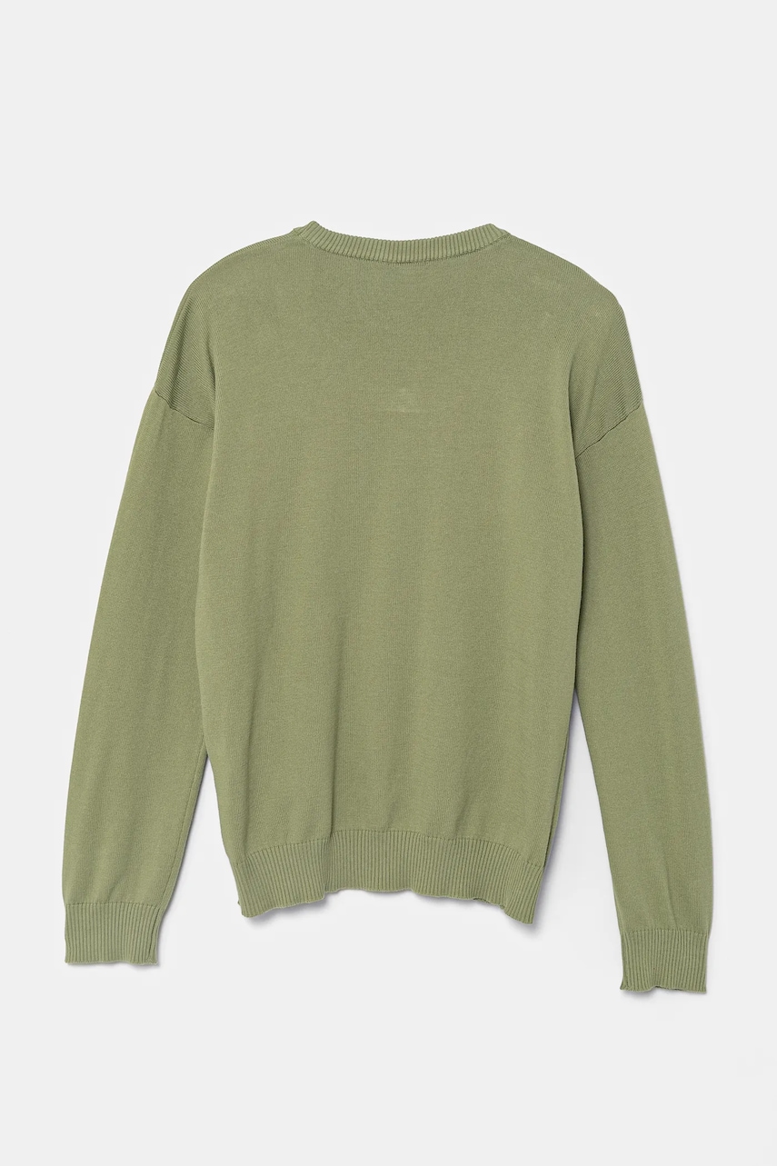 Детский хлопковый свитер United Colors of Benetton цвет зелёный лёгкий 1098C107W Детский хлопковый свитер United Colors of Benetton цвет зелёный лёгкий 1098C107W