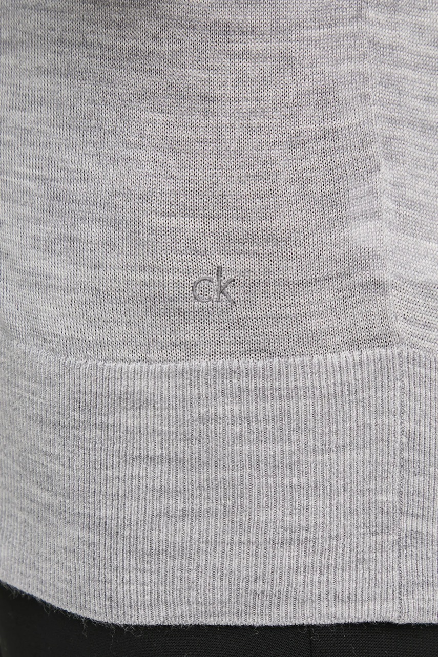 Ζακέτα από μίγμα μαλλιού Calvin Klein χρώμα: γκρι, K20K207935 φωτογραφία