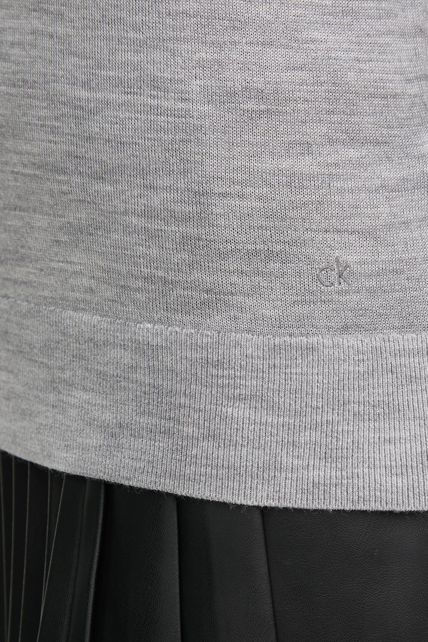 Πουλόβερ με προσθήκη μαλλιού Calvin Klein γυναικείο, χρώμα: γκρι, K20K208029 φωτογραφία