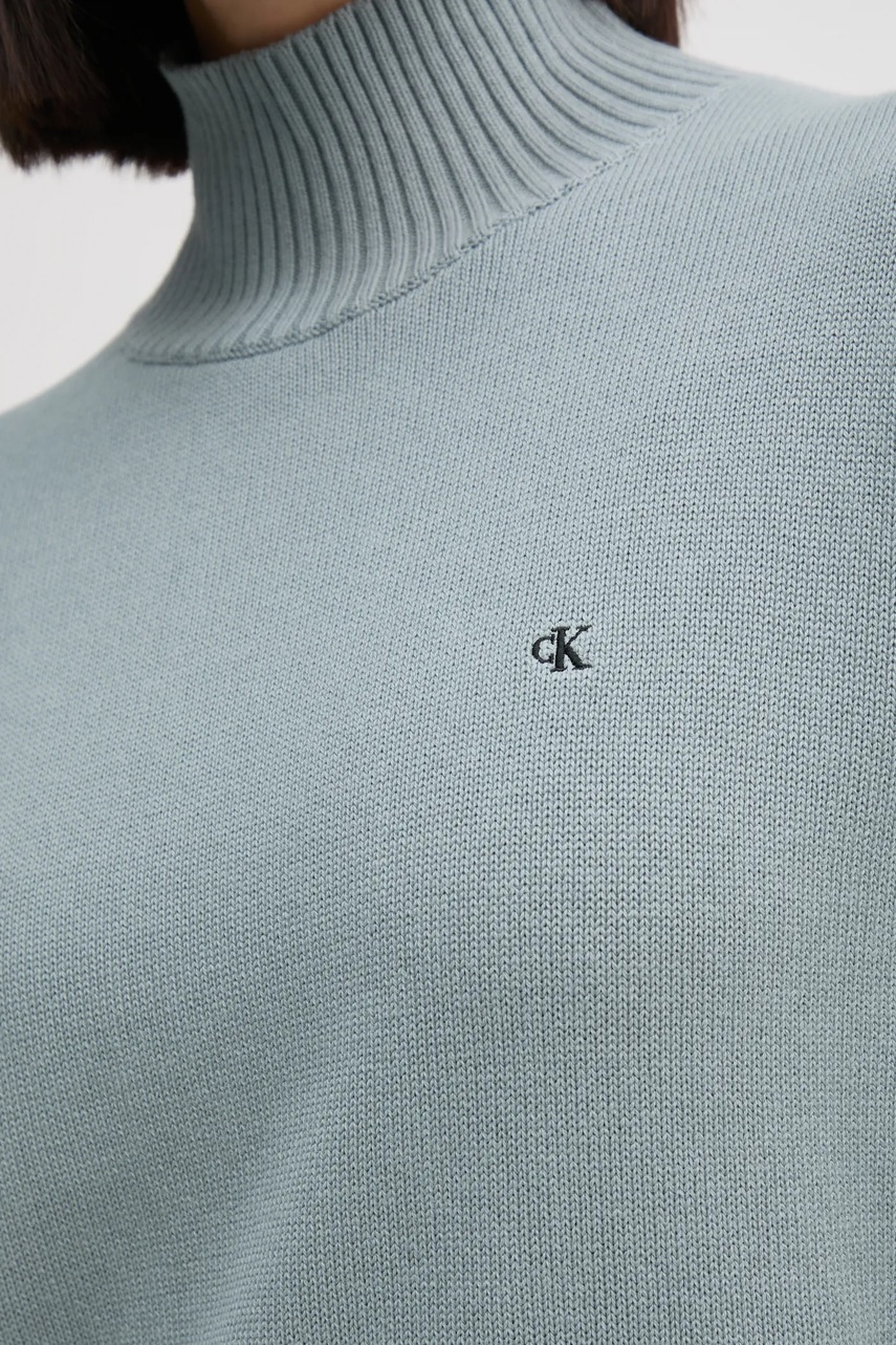 Бавовняний светр Calvin Klein Jeans колір сірий гольф J20J224806 