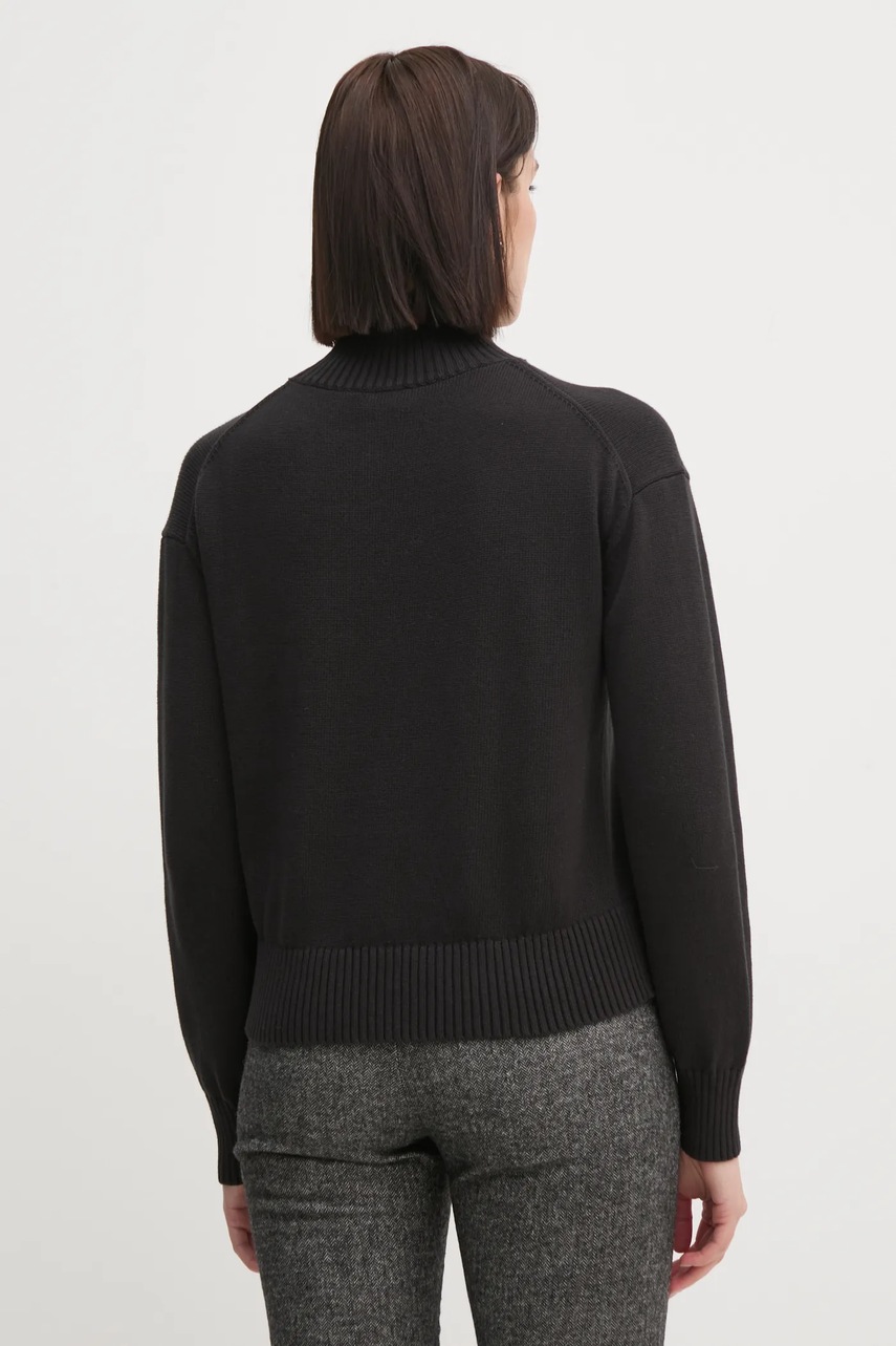 Бавовняний светр Calvin Klein Jeans колір чорний гольф J20J224806 