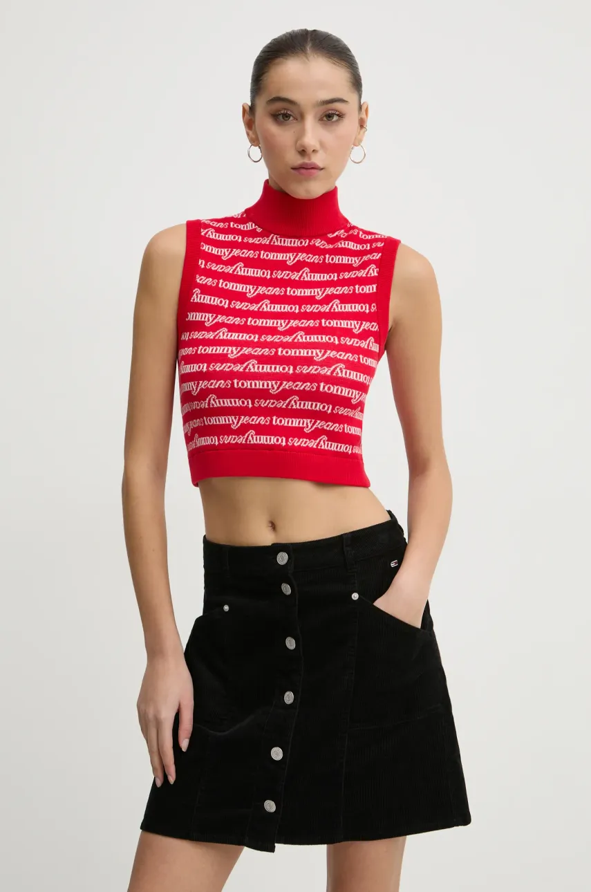 Tommy Jeans vesta culoarea rosu, light, DW0DW19346