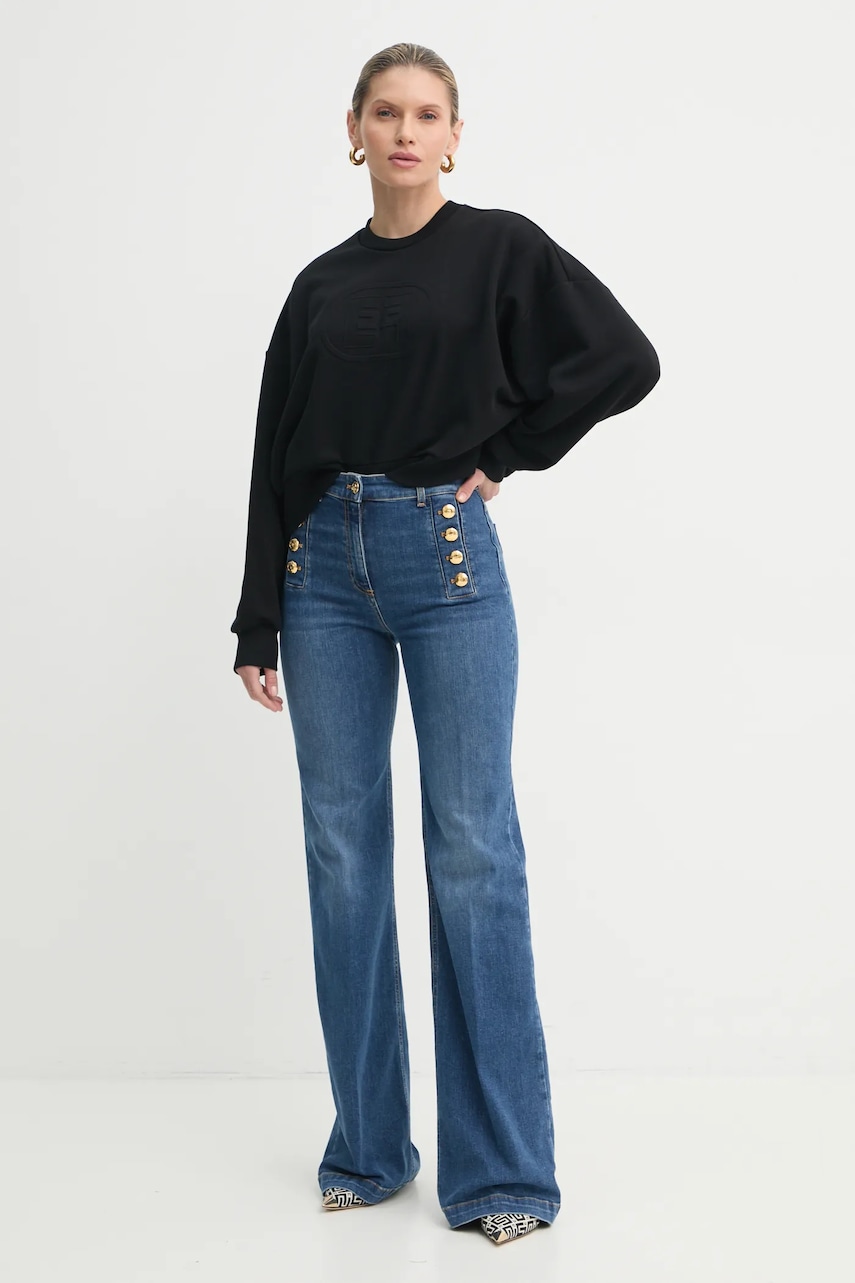 Кофта Elisabetta Franchi женская цвет чёрный с аппликацией MD00551E2 Кофта Elisabetta Franchi женская цвет чёрный с аппликацией MD00551E2