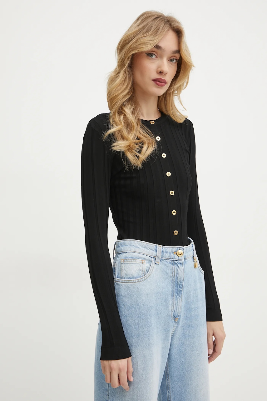 Elisabetta Franchi cardigan femei, culoarea negru, light, MK41S51E2