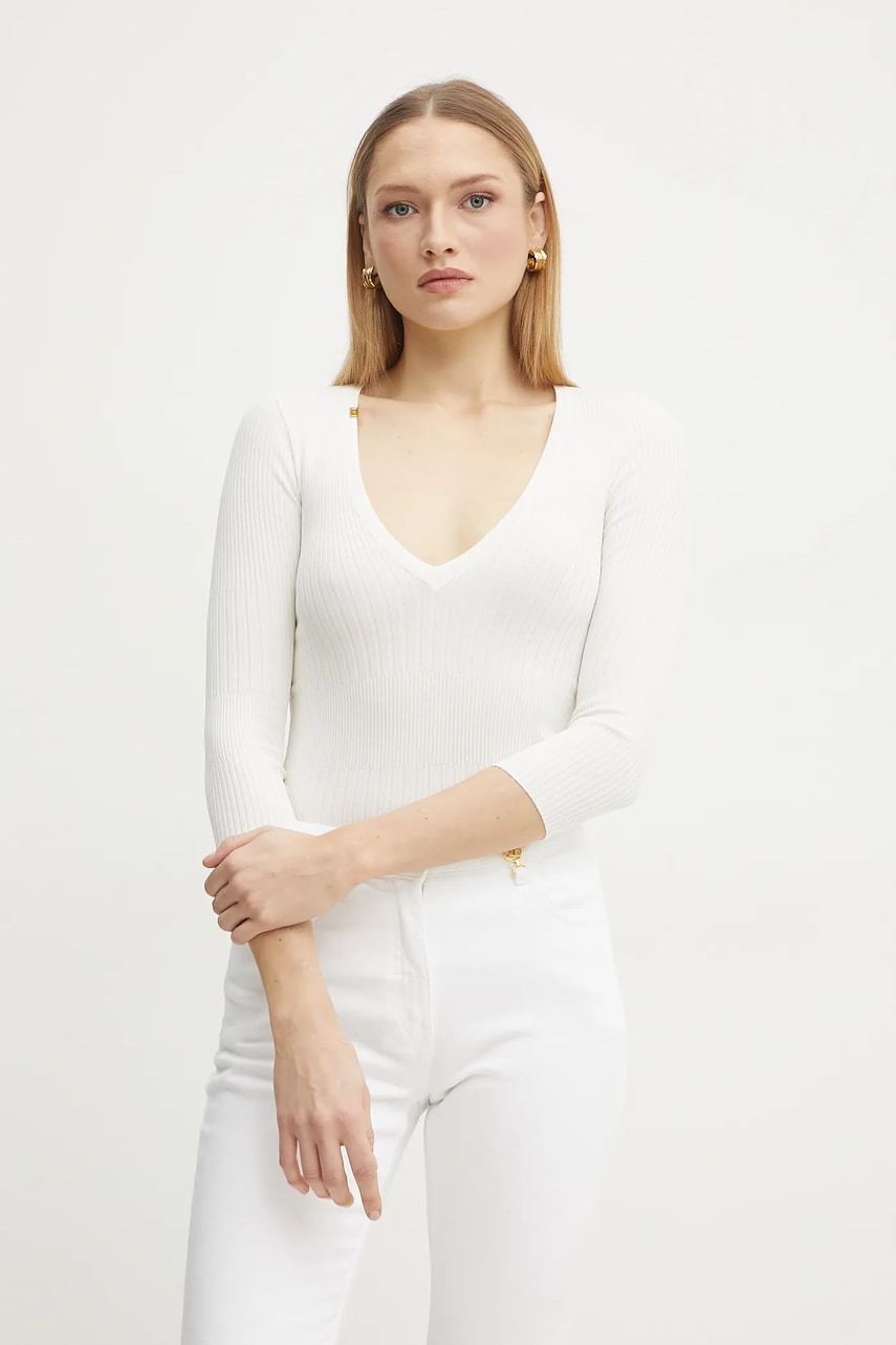 Elisabetta Franchi pulover femei, culoarea bej, light, MK98T51E2