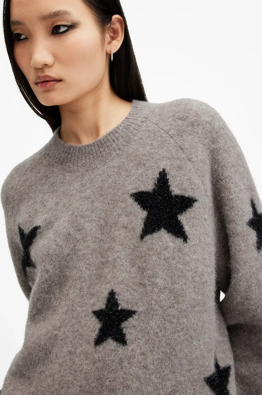Шерстяной свитер AllSaints STARLET женский цвет синий W136KB Шерстяной свитер AllSaints STARLET женский цвет синий W136KB