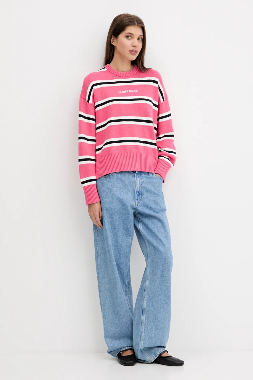 Хлопковый свитер Guess Jeans лёгкий W4BR09 Z3HM1