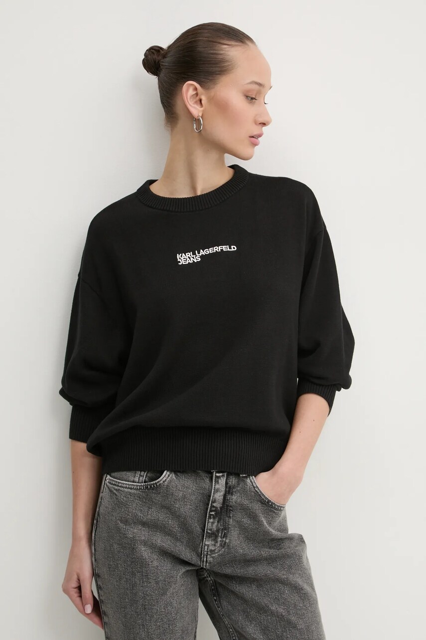 Karl Lagerfeld Jeans pulover femei, culoarea negru, light, A1W18044 Karl Lagerfeld Jeans pulover femei, culoarea negru, light, A1W18044