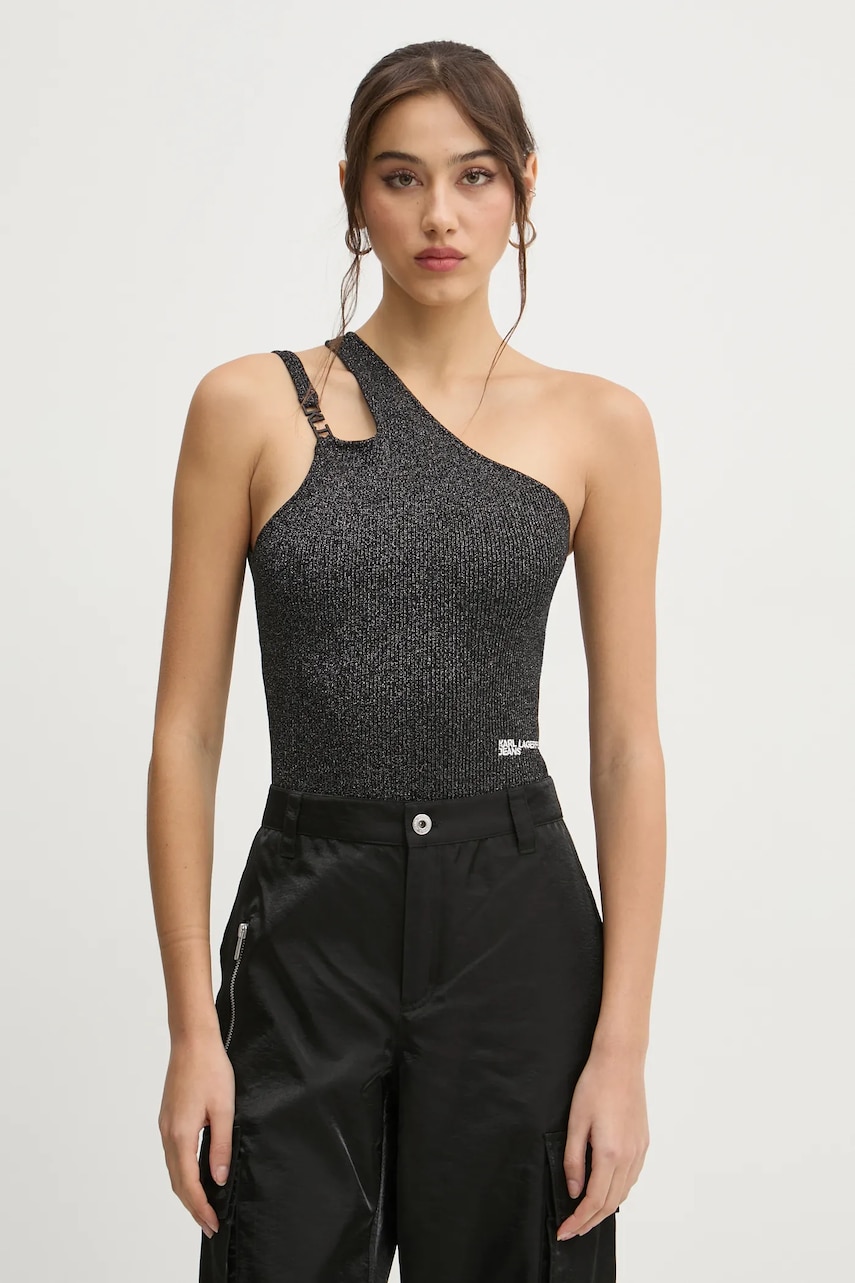 Karl Lagerfeld Jeans top femei, culoarea negru, cu spate descoperit, A1W18028 Karl Lagerfeld Jeans top femei, culoarea negru, cu spate descoperit, A1W18028