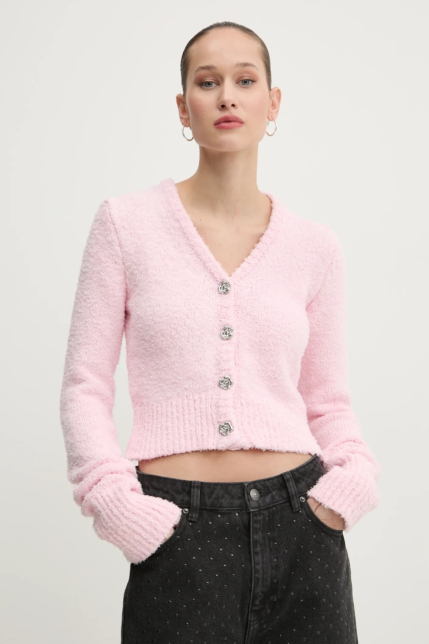 Rotate cardigan din bumbac culoarea roz, călduros, 1139471011 Rotate cardigan din bumbac culoarea roz, călduros, 1139471011