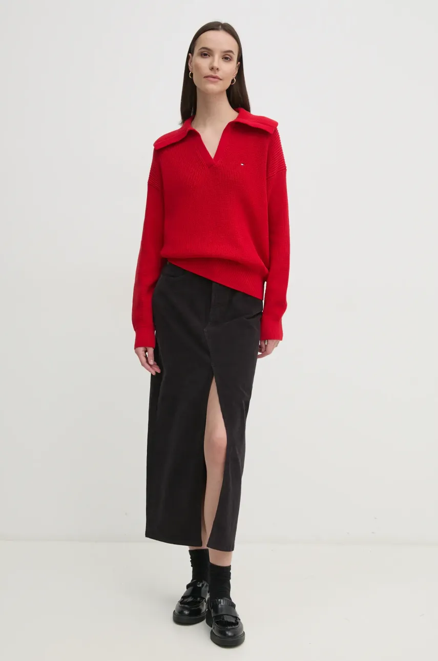 Свитер Tommy Hilfiger женский цвет красный WW0WW44451 Свитер Tommy Hilfiger женский цвет красный WW0WW44451