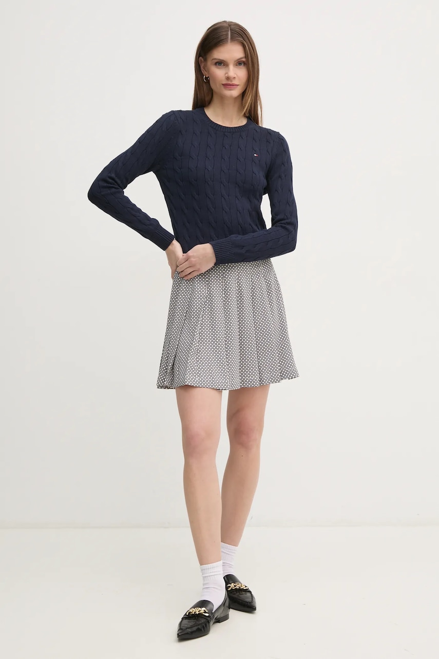 Хлопковый свитер Tommy Hilfiger цвет синий лёгкий WW0WW45207 Хлопковый свитер Tommy Hilfiger цвет синий лёгкий WW0WW45207