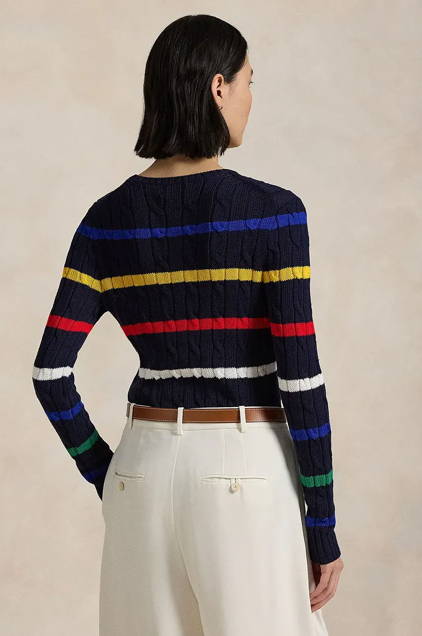 Хлопковый свитер Polo Ralph Lauren женский цвет синий 211960015 Хлопковый свитер Polo Ralph Lauren женский цвет синий 211960015