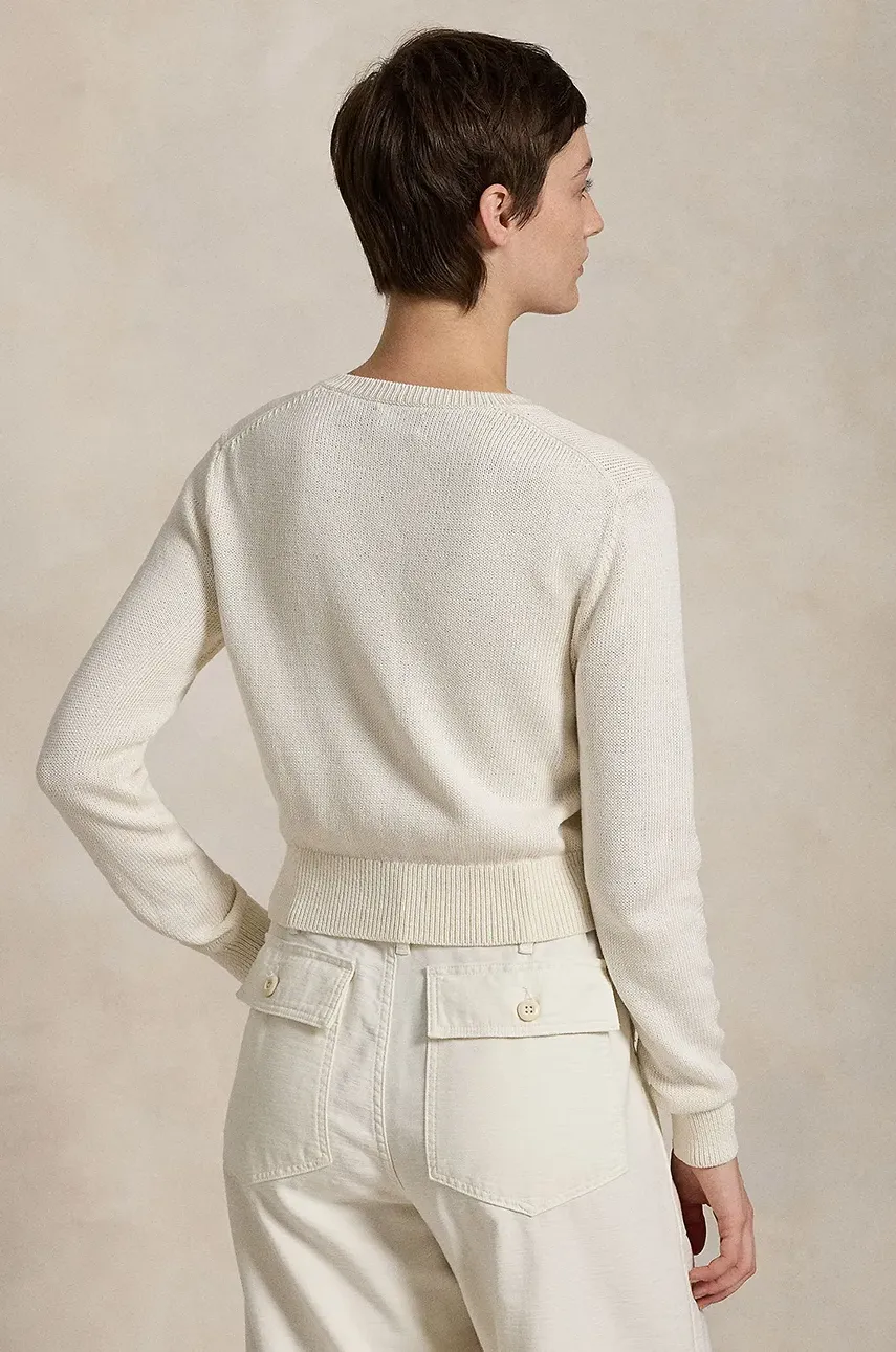 Хлопковый кардиган Polo Ralph Lauren женский цвет белый 211959296 Хлопковый кардиган Polo Ralph Lauren женский цвет белый 211959296