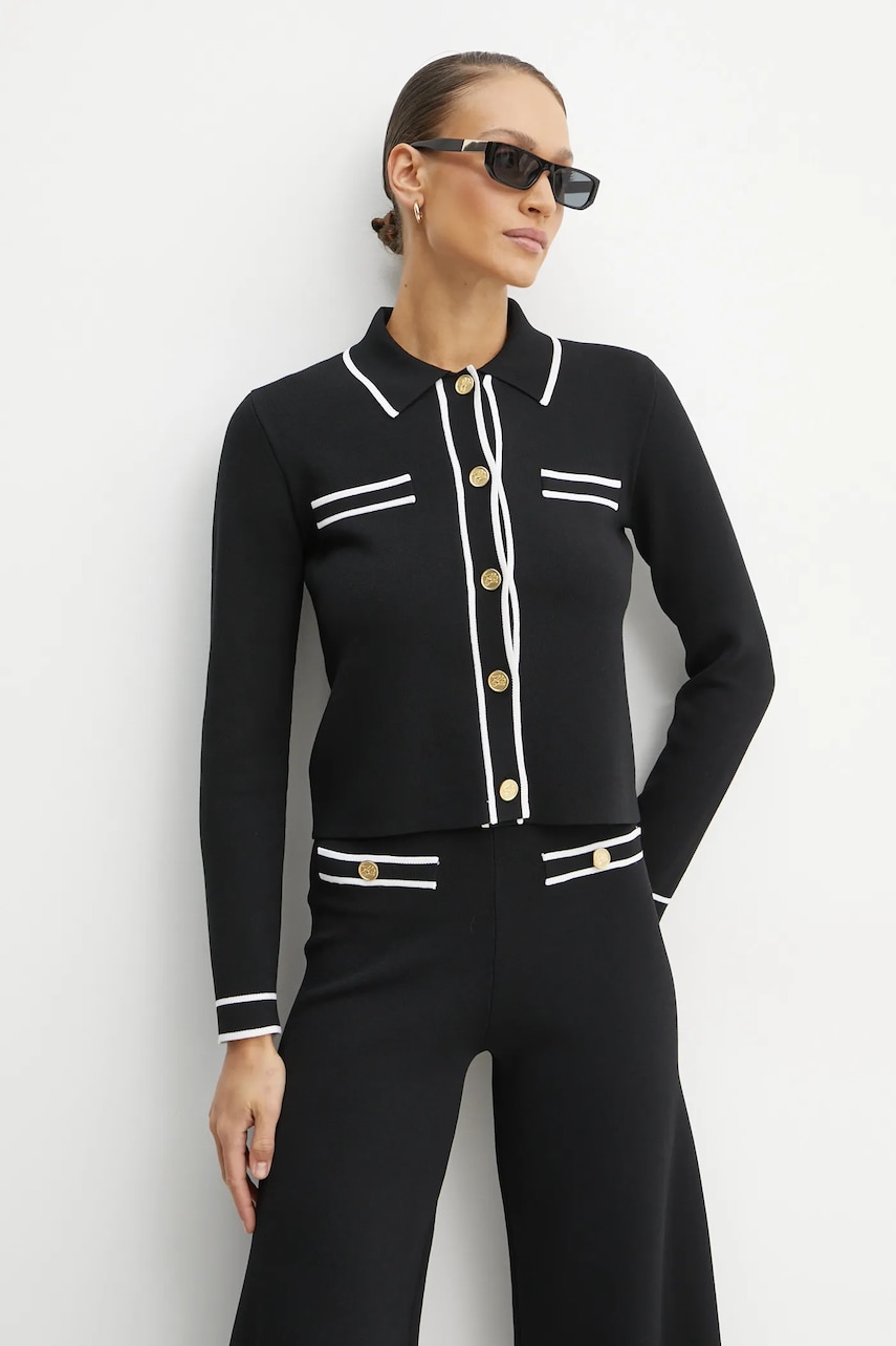 Karl Lagerfeld cardigan femei, culoarea negru, light, A1W18033 Karl Lagerfeld cardigan femei, culoarea negru, light, A1W18033