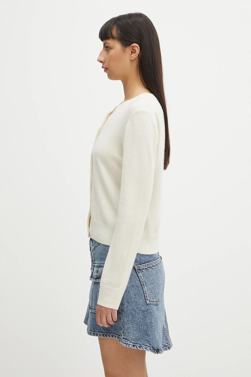 Шерстяной кардиган Samsoe Samsoe SABOSTON цвет серый лёгкий F24400186