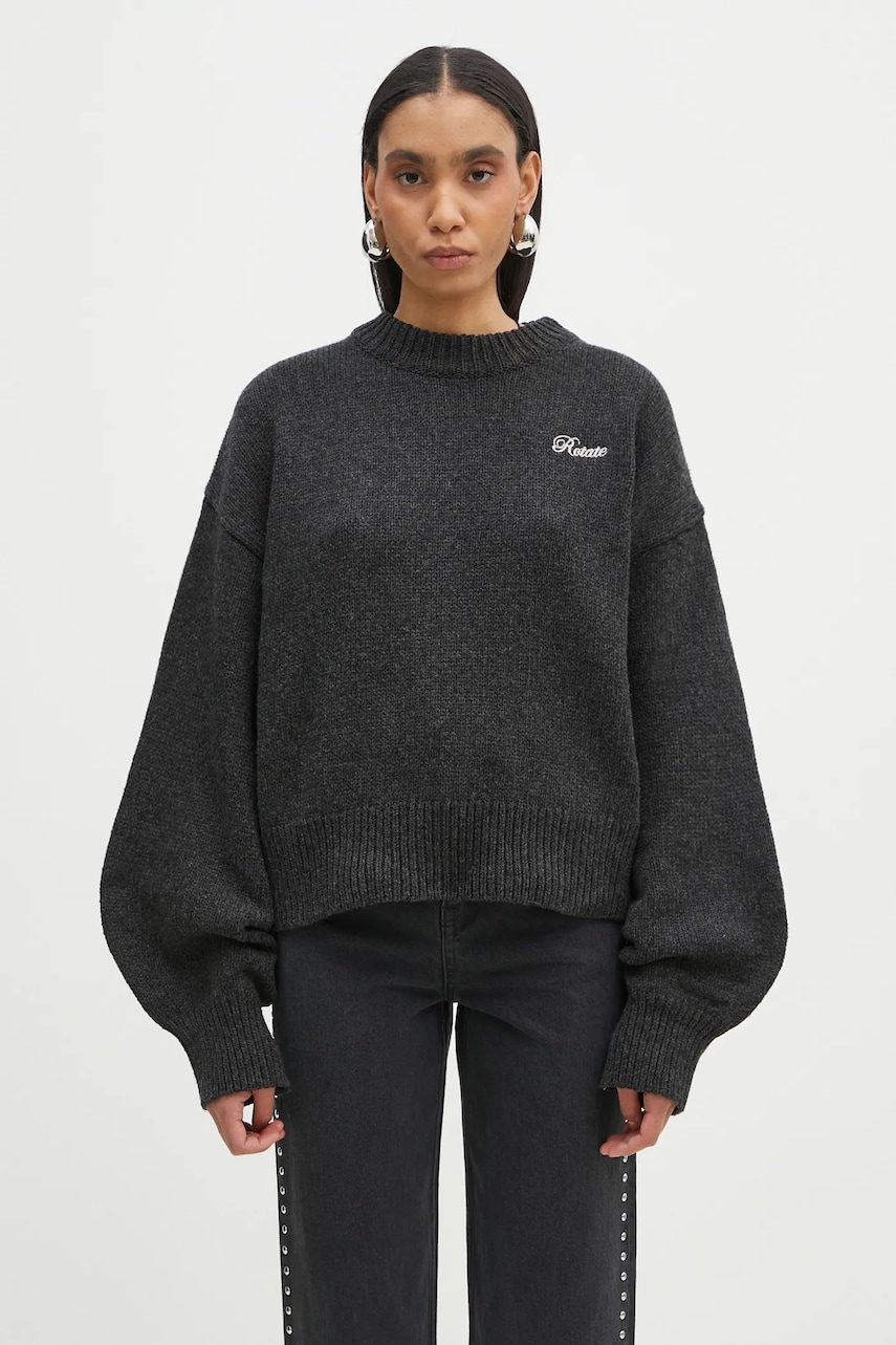 Rotate pulover din lână merino culoarea negru, călduros, 1133771745 Rotate pulover din lână merino culoarea negru, călduros, 1133771745