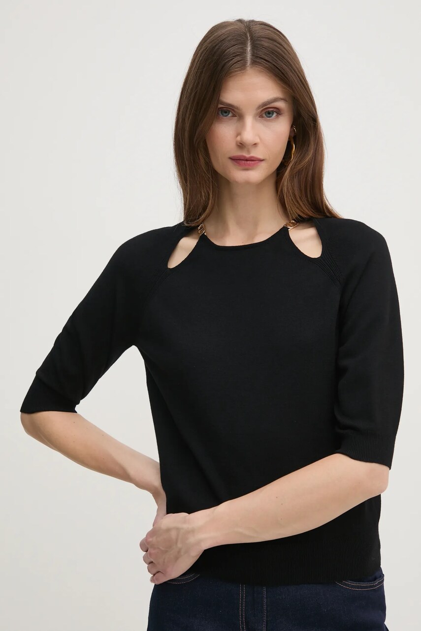 Levně Svetr Twinset dámský, černá barva, lehký, 251TP3490