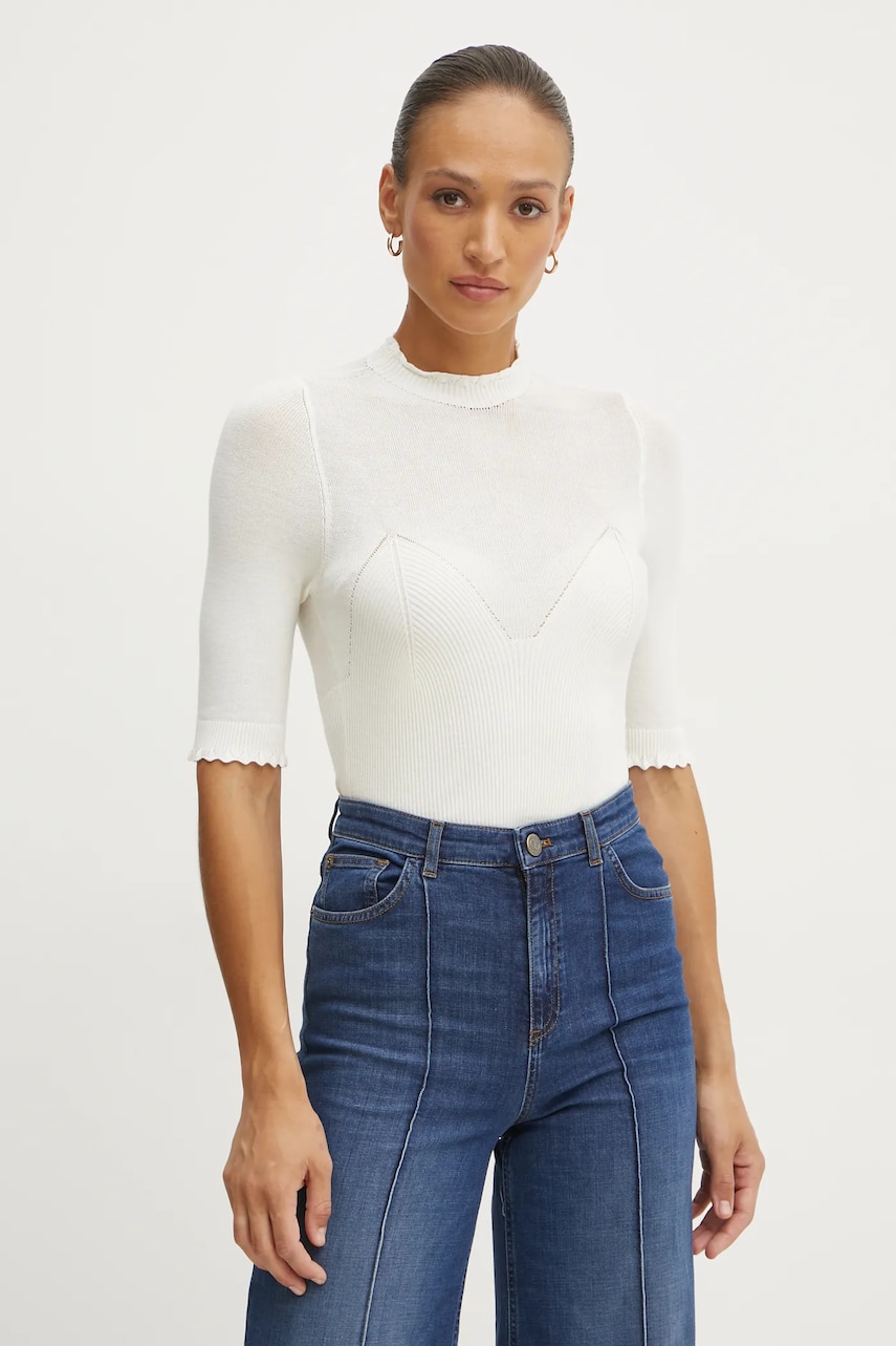 Levně Svetr Twinset dámský, béžová barva, lehký, 251TP3011