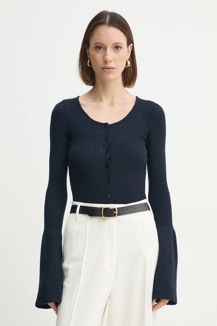 Herskind cardigan din lana Liw culoarea albastru marin, light, 5434825 Herskind cardigan din lana Liw culoarea albastru marin, light, 5434825