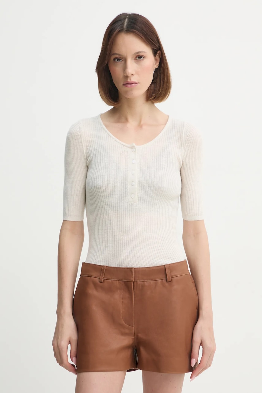 Herskind pulover de lana Agnes femei, culoarea bej, light, 5433825 Herskind pulover de lana Agnes femei, culoarea bej, light, 5433825